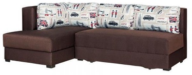 Kampinė sofa Bodzio Judyta Dark Brown/London 1, kairinė, 225 x 155 x 77 cm