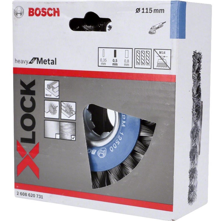 Проволочная дисковая щетка Bosch, 115 мм