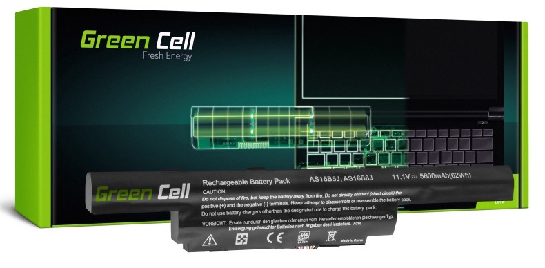 Klēpjdatoru akumulators Green Cell AS16B5J AS16B8J, 5.6 Ah, LiPo