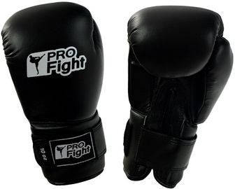 Boksa cimdi ProFight Boxing Gloves, melna, 10 oz