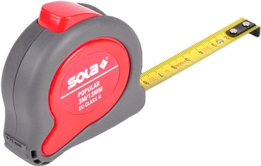 Sola Popular PP Grey/Red Tape Measure 3m