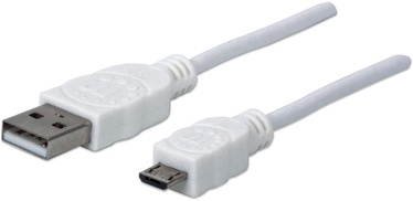 Juhe Manhattan USB / Micro USB USB 2.0 A male, Micro USB 2.0 B male, 1.8 m, valge