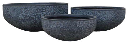 Puķu pods LT3458-4S, keramika, Ø 700 mm, antracīta