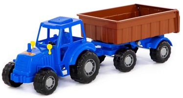 Mängutraktor Wader-Polesie Tractor With Trailer, sinine/pruun