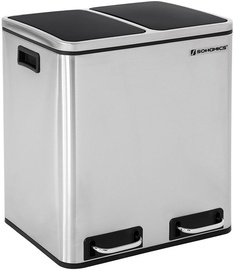 Songmics Garbage Can Silver/Black 75.5x41cm