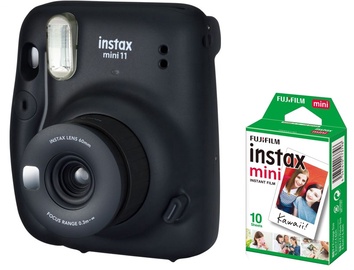 Моментальный фотоаппарат Fujifilm Instax Mini 11 Charcoal Gray + Instax Mini 10 Sheets