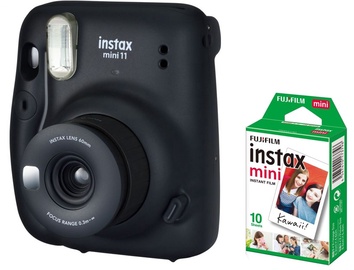 Kiirkaamera Fujifilm Instax Mini 11 Charcoal Gray + Instax Mini 10 Sheets