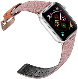 Dux Ducis Canvas Leather Band For Apple Watch 42/44mm Pink/Brown