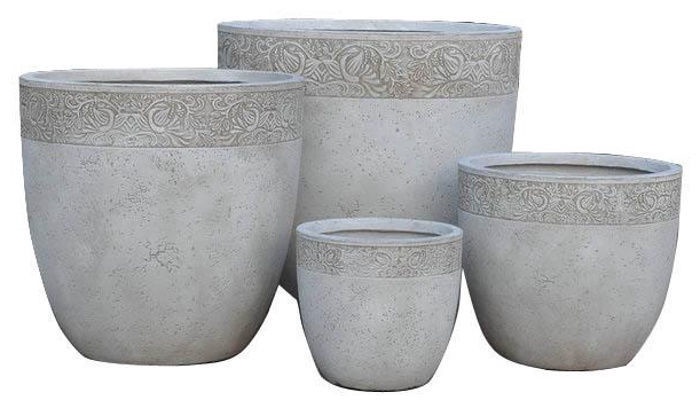 Puķu pods LT3713-4S, keramika, Ø 450 mm, pelēka