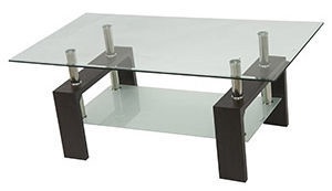 Kafijas galdiņš Verners Mart 557501, caurspīdīga/melna, 1100x600x450 mm