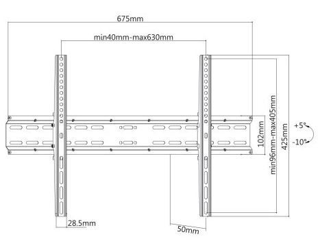 Кронштейн для телевизора Maclean, 37-70″, 35 кг