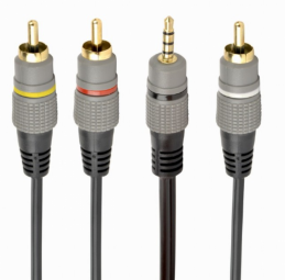 Kaabel Gembird CCAP-4P3R-1.5M 3.5 mm male, RCA male x 3, 1.5 m, must/hall