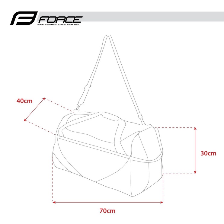 Sportinis krepšys Force Action Plus Sports, juoda