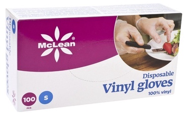 Перчатки виниловые McLean S, 100 шт.