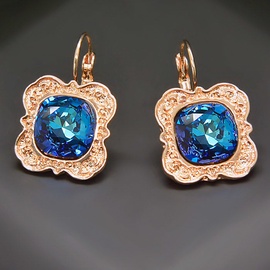 Diamond Sky Earrings With Crystals From Swarowski Nostalgia Bermuda Blue