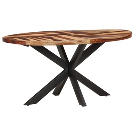 Обеденный стол VLX Solid Acacia Wood with Sheesham Finish 321674, коричневый/черный, 1600 мм x 900 мм x 750 мм
