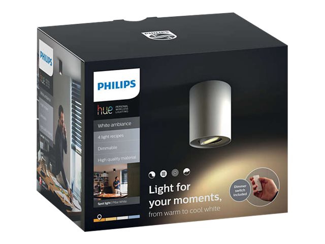 Lampa griesti Philips Hue Pillar, 5.5 W, GU10, 2200 - 6500 °K