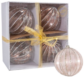 Home4you Christmas Balls 10cm 4pcs Antique/Stripe