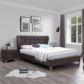 Home4you Victoria Bed w/ Mattress HArmony Delux 160x200cm Brown
