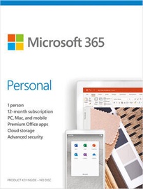 Programmatūra Microsoft Office 365 Personal Retail 1-Year Russian License Medialess
