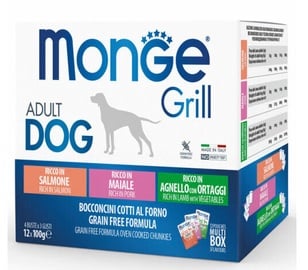 Влажный корм для собак Monge Grill Multipacks MN17503, рыба/овощи/свинина, 1.2 кг, 12 pcs