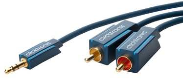 Clicktronic MP3 Audio Cable 3.5mm To 2RCA 1m Blue