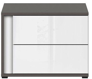Naktinis staliukas Black Red White Graphic Left White/Wolfram Grey