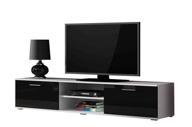 TV-laud Cama Meble Soho 180, valge/must, 180 cm x 43 cm x 37 cm