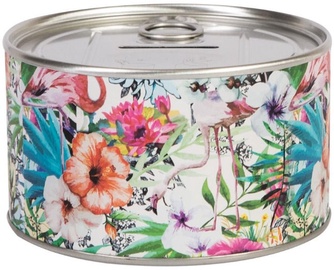 Home4you Tin Bank D10xH6cm Flowers 77095