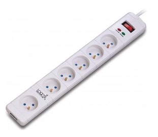 Logo Power Strip Outlet-6 White