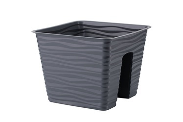 Цветочный горшок Form Plastic 4450-014, пластик, Ø 27 см, антрацитовый