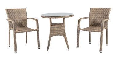 Home4you Larache K21200 Table And Two Chair Set Grey