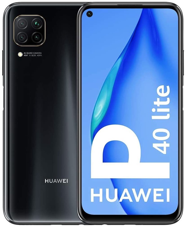 Mobiiltelefon Huawei P40 Lite, must, 6GB/128GB