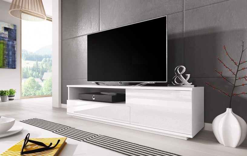 TV galds Cama Meble, balta, 138 cm x 40 cm x 41 cm