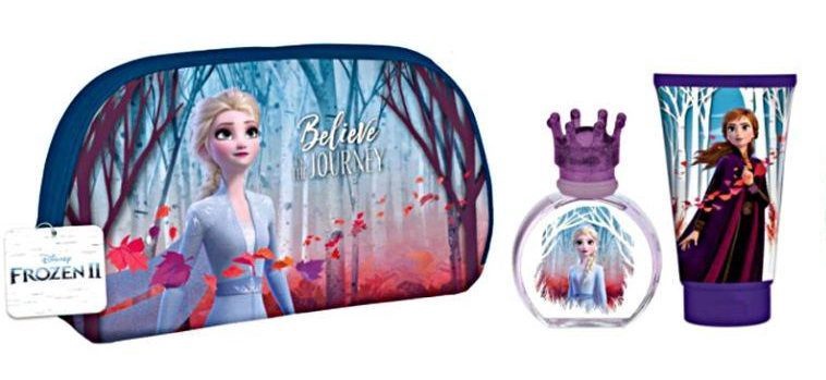 Komplekts bērniem Disney Frozen II 50 ml EDT + 100ml Shower Gel + Cosmetic Bag