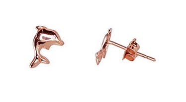 Diamond Sky Gold Earrings Dolphin Love V