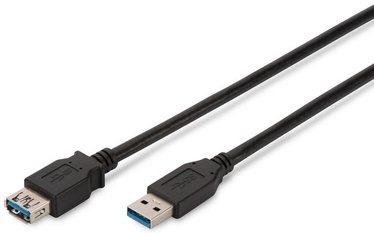 Laidas Assmann USB/USB USB 2.0 A male, USB 2.0 B male, 3 m, juoda