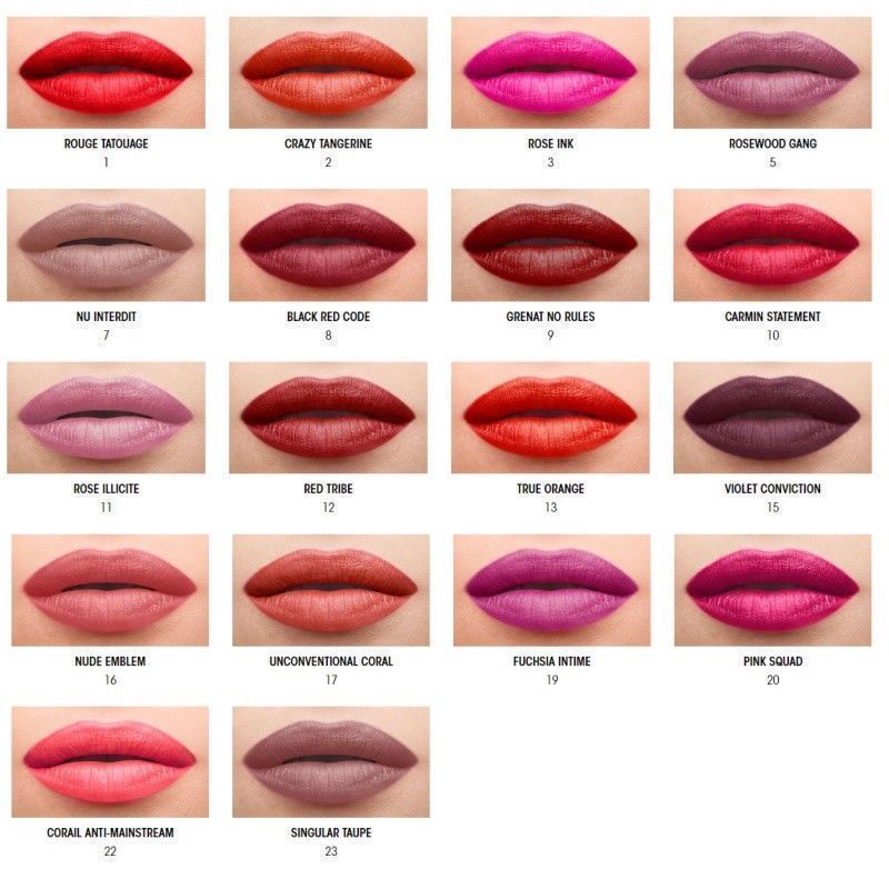 ysl tatouage couture matte stain swatches