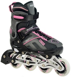 Skrituļslidas Mico Plus Flos Girl 2in1, melna/rozā/pelēka, 40-43