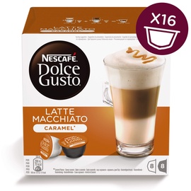 Kavos kapsulės NESCAFÉ® Dolce Gusto® Caramel Latte Macchiato 16 vnt., 168,8 g