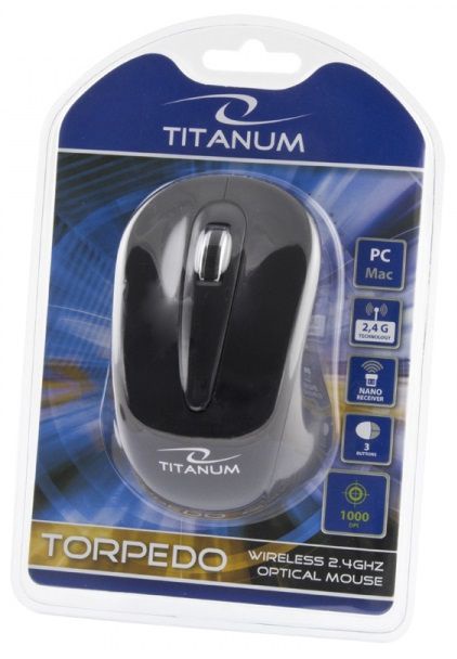 Kompiuterio pelė Esperanza Titanum Torpedo TM104, juoda