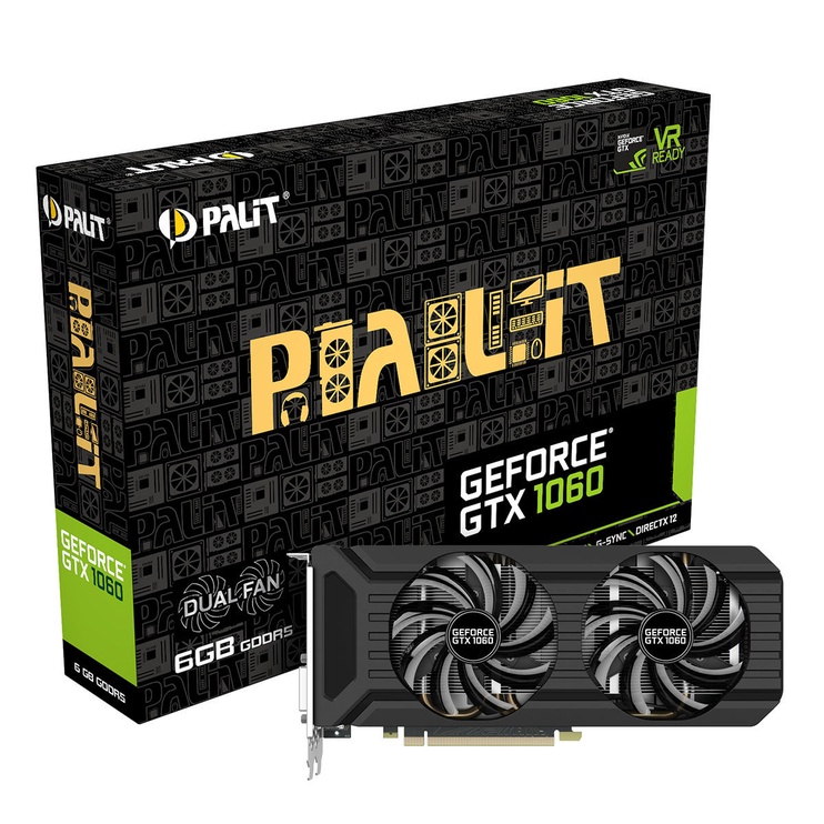 Видеокарта Palit GeForce GTX 1060 Dual NE51060015J9D, 6 ГБ, GDDR5