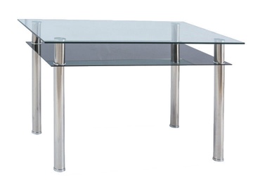 Обеденный стол Modern Madras, прозрачный/хромовый, 90 см x 60 см x 75 см