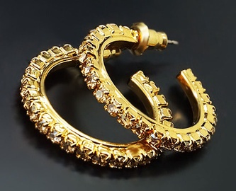 Diamond Sky 18K Gold Earrings Gift Of Love Golden Shadow With Crystals From Swarovski
