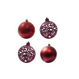 Ziemassvētku eglītes rotaļlieta Christmas Touch N3/8004BSYR, sarkana, 80 mm, 4 gab.