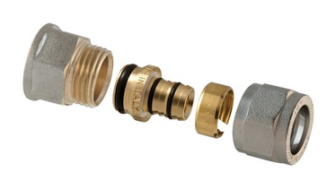 Izjaucaums vītņu savienojums TDM Brass 1435, 18mm x 3/4", misiņš/niķelis