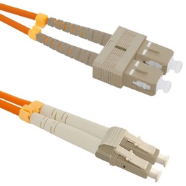 Qoltec Fiber Optic Cable Multimode SC/UPC to LC/UPC 50/125 OM2 3m