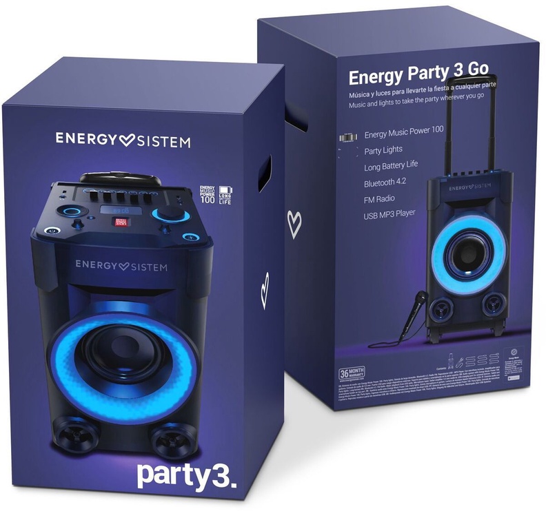 Belaidė kolonėlė Energy Sistem Party 3 Go, juoda, 40 W