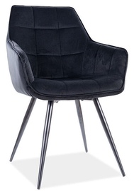 Söögitoa tool Lilia Velvet, must