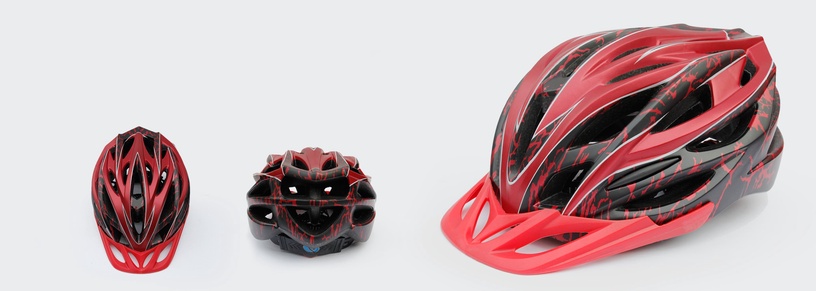 Шлемы велосипедиста универсальный MODEL-29, черный/красный, L